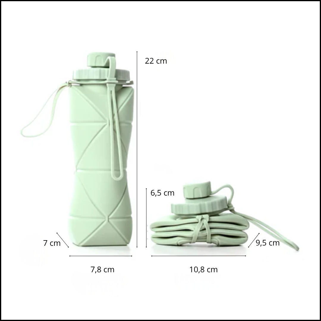 Opvouwbare drinkfles die geen ruimte inneemt